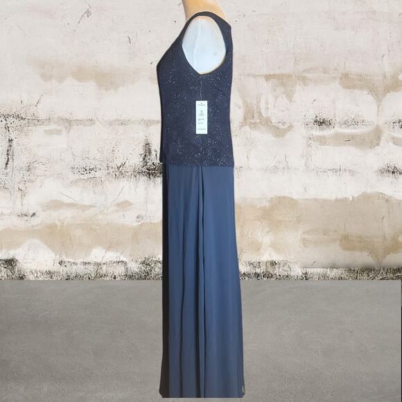 Alex Evenings NWT Mock Two-Piece Gown Blue Size 10 - Picture 3 of 7